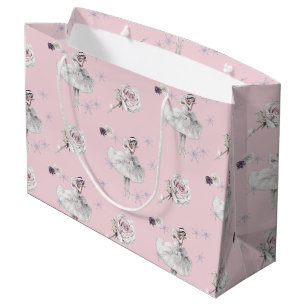 Prima Ballerina Swan und Rose Große Geschenktüte