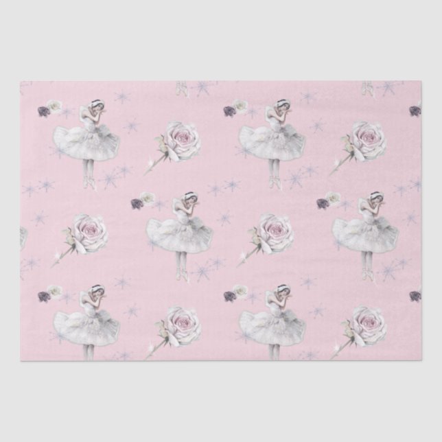 Prima Ballerina Swan und Rose Seidenpapier (Vorderseite)