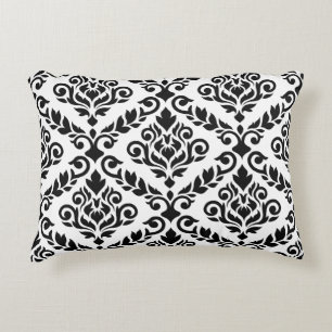 Prima Damask 2Way lg Ptn Schwarz/Weiß Zierkissen
