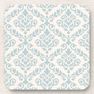 Prima Damask Muster Blue auf Cream Getränkeuntersetzer