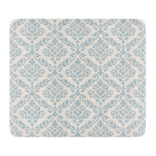 Prima Damask Muster Blue auf Cream Schneidebrett