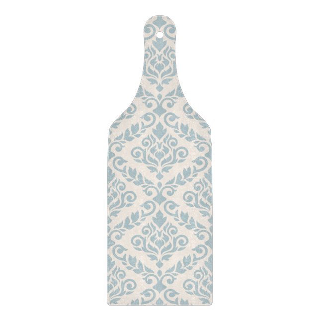 Prima Damask Muster Blue auf Cream Schneidebrett (Vorderseite)