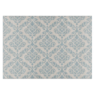 Prima Damask Muster Blue auf Cream Schneidebrett