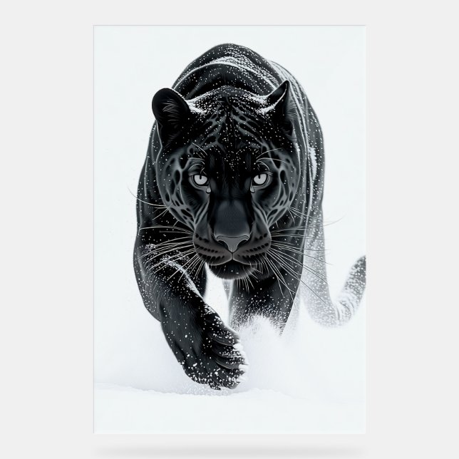Primal Power 002 – schwarzer Panther Acrylschild (Vorderseite)