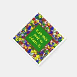 Primär-Happy-Face Beads 3-GREEN-PAPIER NAPKINS Serviette