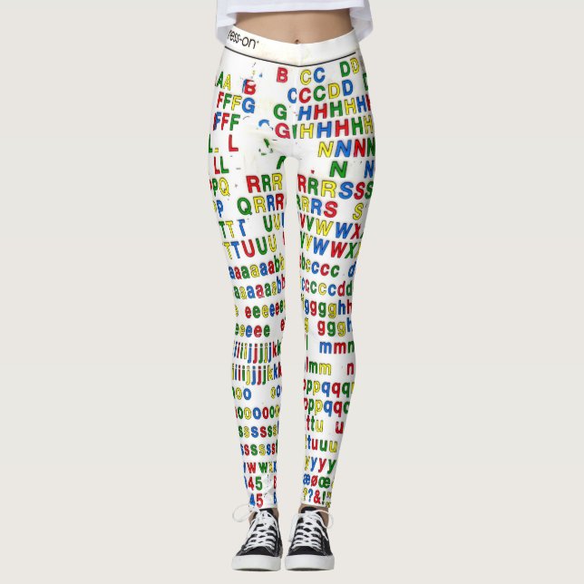 Primäralphabet-lateinische Buchstaben ABC bunt Leggings (Vorderseite)