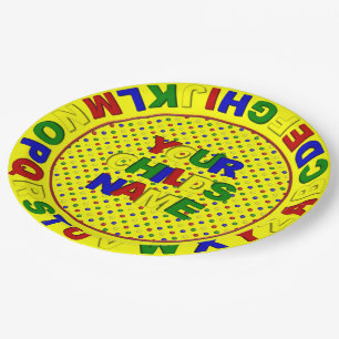Primärdots Alphabet, Gelbpapierplatte Pappteller