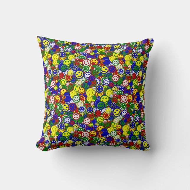 Primäre Face Beads-GREEN-16x16 PILLOW Kissen (Vorderseite)