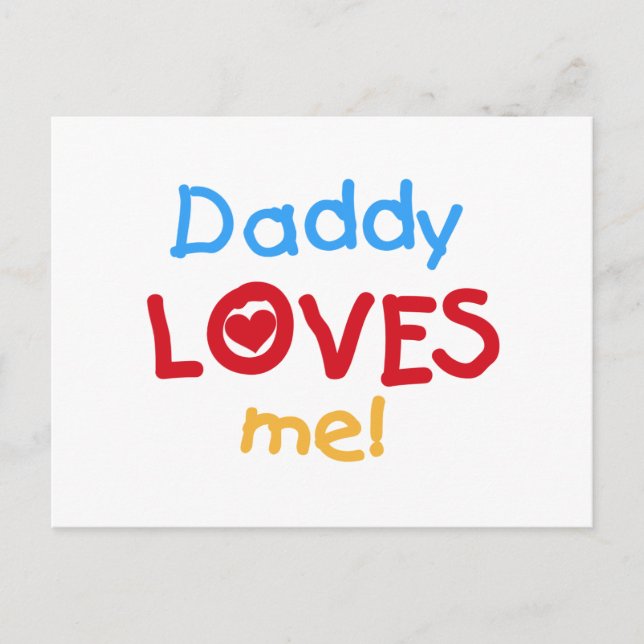 Primäre Farben Daddy Lieben Me T - Shirt und Gesch Postkarte (Vorderseite)