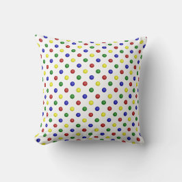 Primäre Polka Dots Transparent-Quadratzoll Kissen