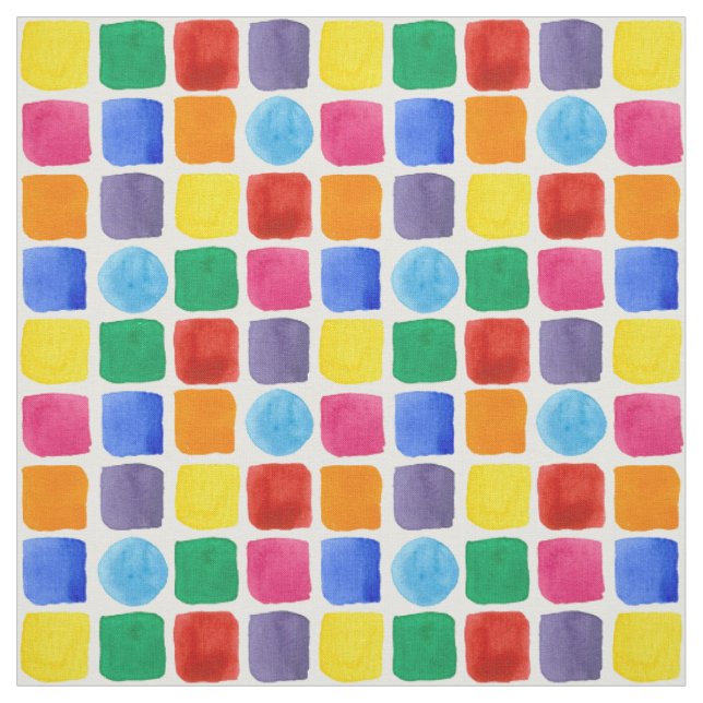 Primäre Regenbogenfarben Kids Geometrisches Muster Stoff (Muster)