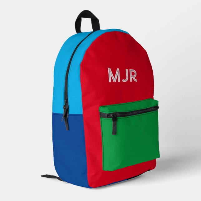 Primärer Name des Farbblocks Bedruckter Rucksack (Rückseitige Ecke links)