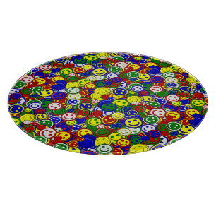 Primäres Happy Face Beads, RED-12in CUTTING BOARD Schneidebrett