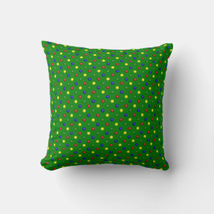 Primäres Polka Dots Green-Square Throw Kissen