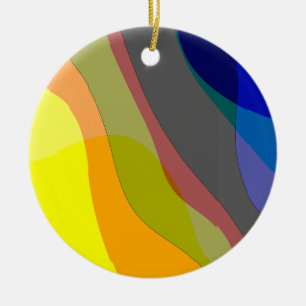 Primärfarben Abstrakt 1212i - Gelbblau Keramik Ornament