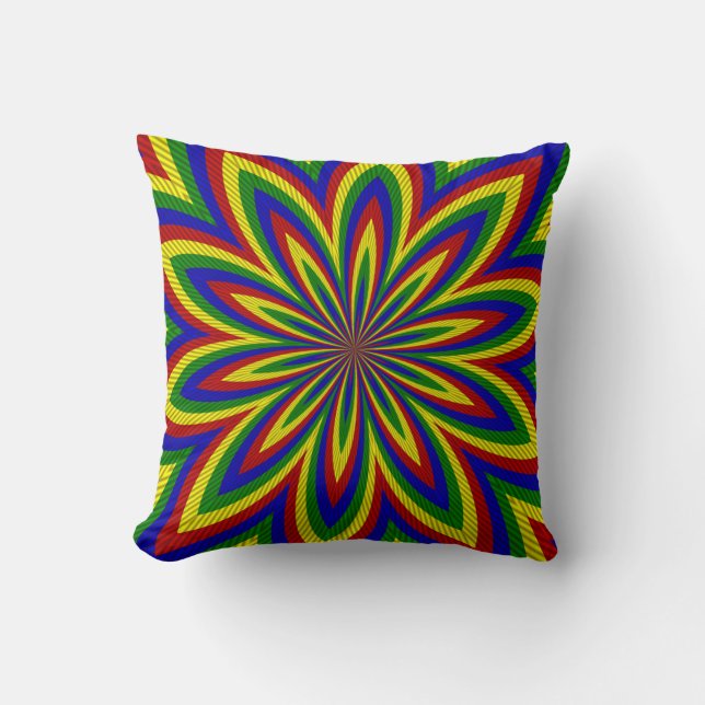 Primärfarben Blume 2-Sq-Drehkissen Kissen (Vorderseite)