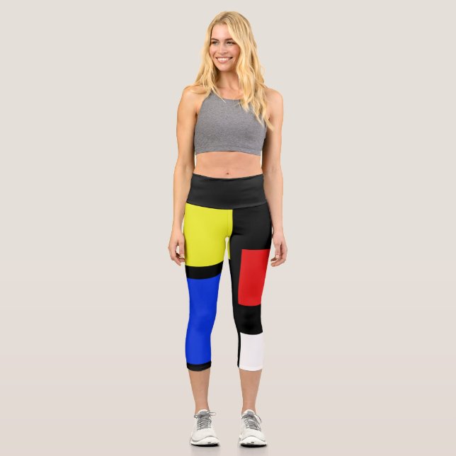 Primärfarben Colorblock Hoch weithaltige Capris (Vorderseite)