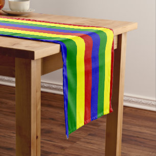 Primärfarben-FAT-STRIPES-COTTON-TABELLENRUNNER Großer Tischläufer