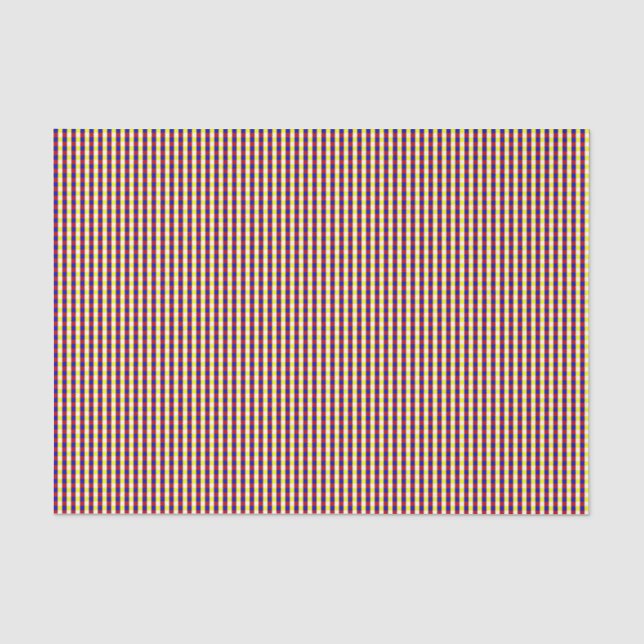 Primärfarben-Gingham-1-TISSUE-WRAP-PAPER Seidenpapier (Vorderseite)