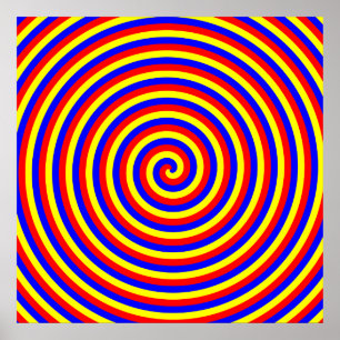 Primärfarben. Helle und bunte Spirale Poster