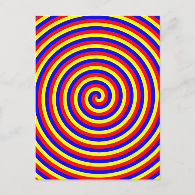 Primärfarben. Helle und farbenfrohe Spirale. Postkarte (Vorderseite)