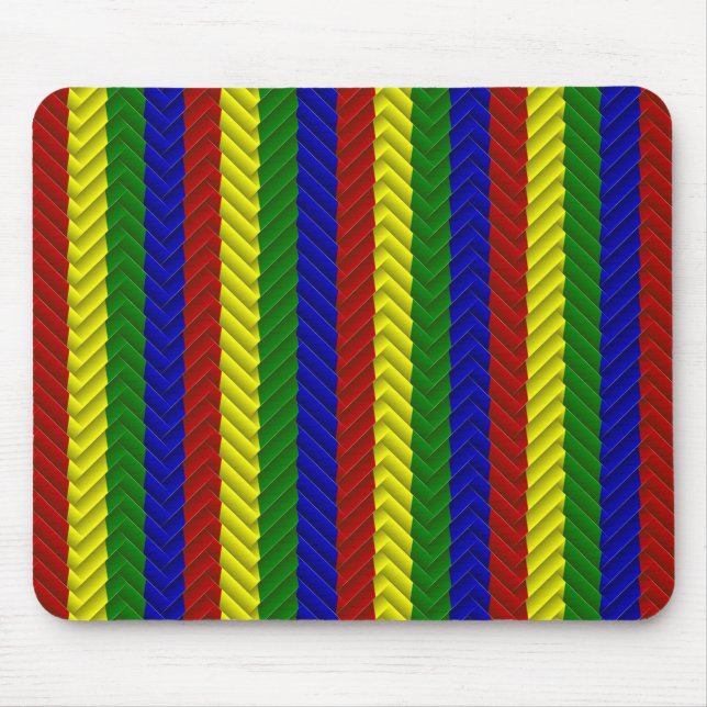 Primärfarben Herringbone Mousepad (Vorne)