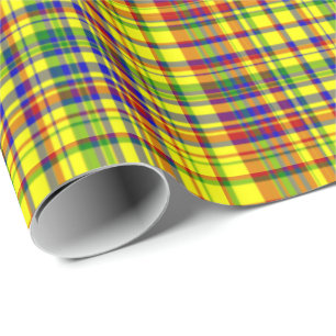 Primärfarben-KARIERT 17-Guss-Papier Geschenkpapier