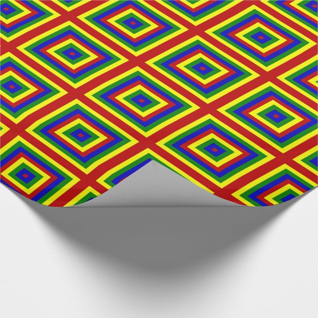 Primärfarben, LAYERED SQUARES GIFT WRAPPING PAPIER Geschenkpapier (Ecke)