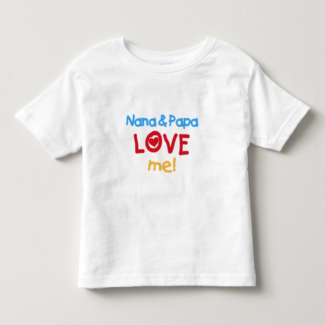 Primärfarben Nana und Papa-Liebe ich Kleinkind T-shirt (Vorderseite)