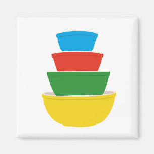 Primärfarben Pyrex Rührschüsseln Magnet   Regenbog