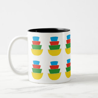 Primärfarben Pyrex-Tasse Zweifarbige Tasse