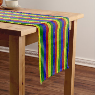Primärfarben-WOVEN STRIPES-COTTON TABLE RUNNER Kurzer Tischläufer