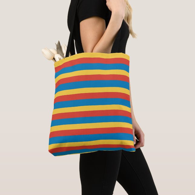 Primärfarbstreifen-Totbeutel Tasche (Von Nahem)