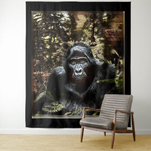 Primat-Modelle: Außergewöhnlicher Gorilla 02 Wandteppich
