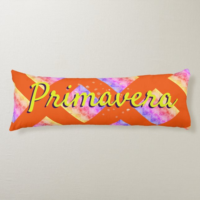 Primavera bunt-gelb-orange-rosa Muster Seitenschläferkissen (Vorderseite)