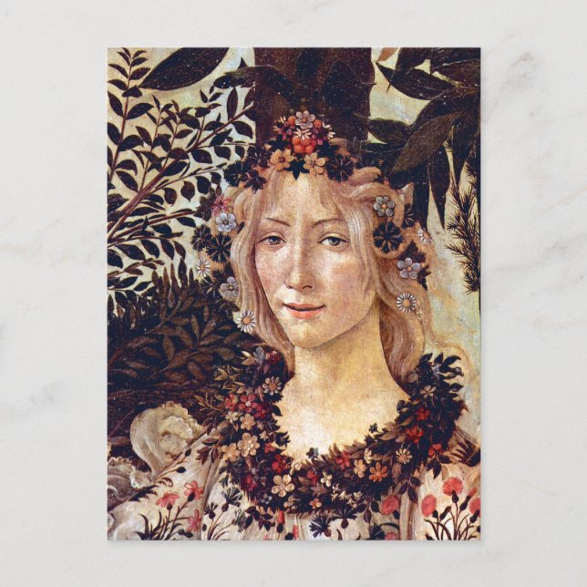 Primavera, Detail Flora, Botticelli c. 1482 Postkarte (Vorderseite)