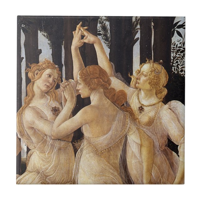 Primavera, Drei Graces von Sandro Botticelli Fliese (Vorderseite)