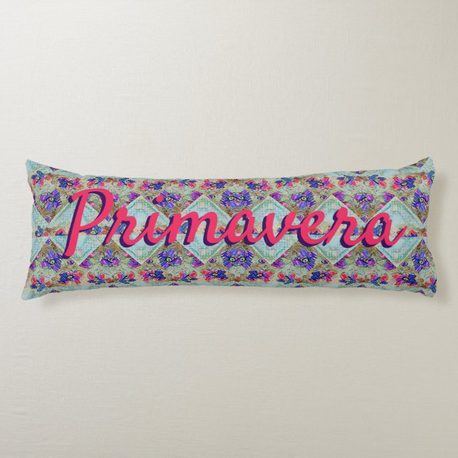 Primavera lila-blaues rosa Muster Seitenschläferkissen (Vorderseite)