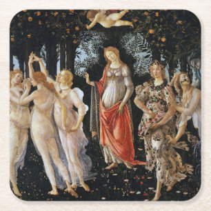 Primavera, Sandro Botticelli, 1482 Rechteckiger Pappuntersetzer