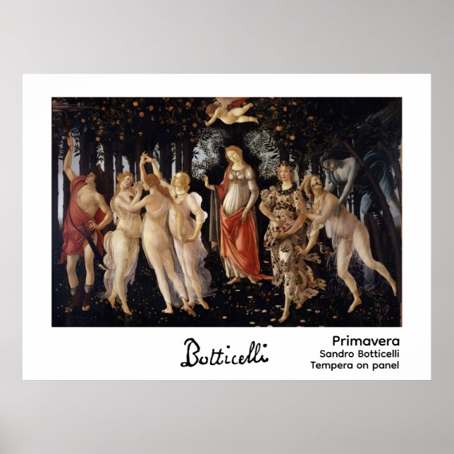Primavera von Botticelli Poster (Vorne)