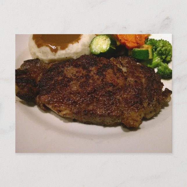 Prime Rib Steak Dinner Postkarte (Vorderseite)