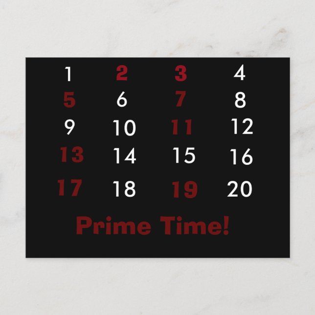 Prime Time Math Postcard Postkarte (Vorderseite)