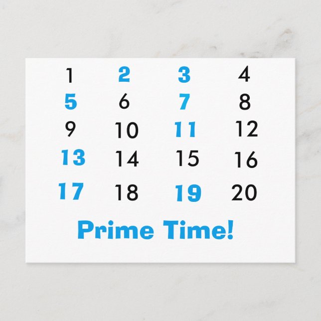 Prime Time Math Postcard Postkarte (Vorderseite)