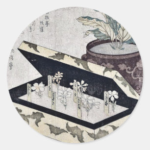 Primel durch Kubo, Shunman Ukiyoe Runder Aufkleber