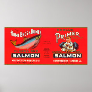 Primer Brand Lachs Label- Seattle, WA Poster