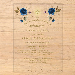  Primera Comunión Boys Twin First Holy Communion Acryleinladungen