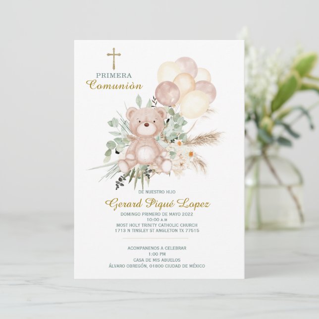 Primera comunion Einladung unwiderstehlich (Stehend Vorderseite)