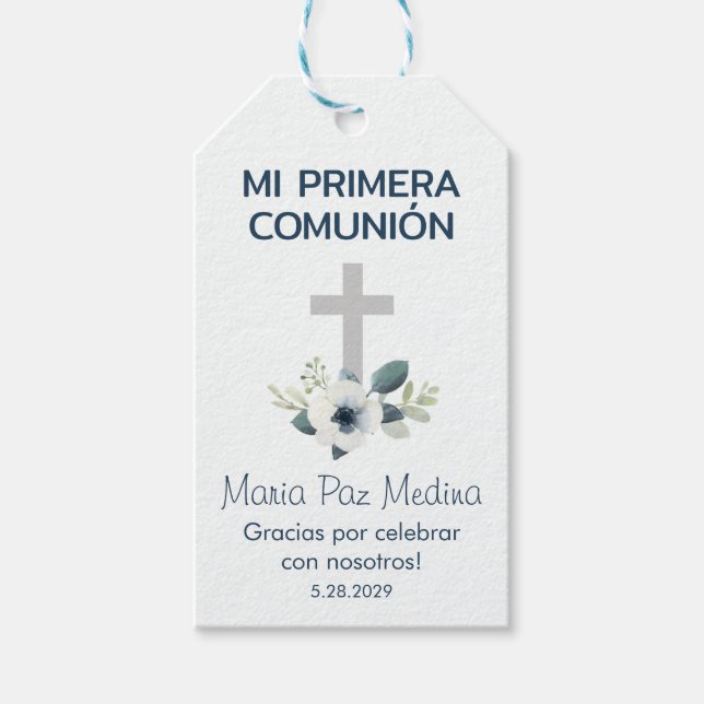 Primera Comunion Geschenke und Favoriten Erste Kom Geschenkanhänger (Vorderseite)