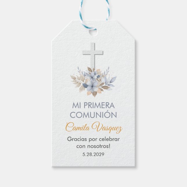 Primera Comunion Geschenke und Favoriten Erste Kom Geschenkanhänger (Vorderseite)
