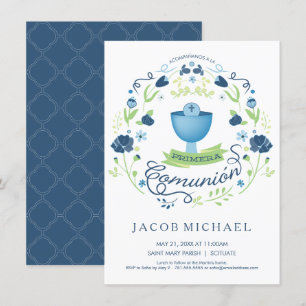 Primera Comunión Invitación - Spanisch, Boy's Card Einladung